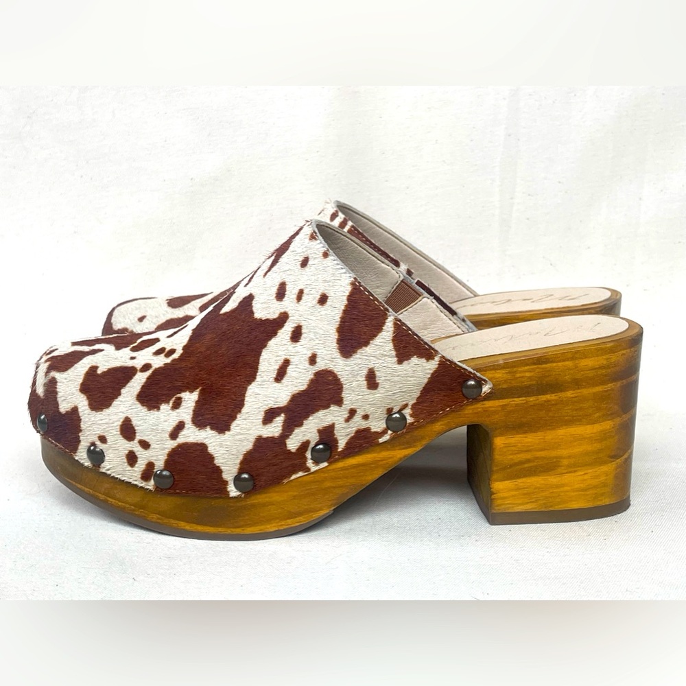 Matisse holly cowhide wood clog size 7 made in Brazil